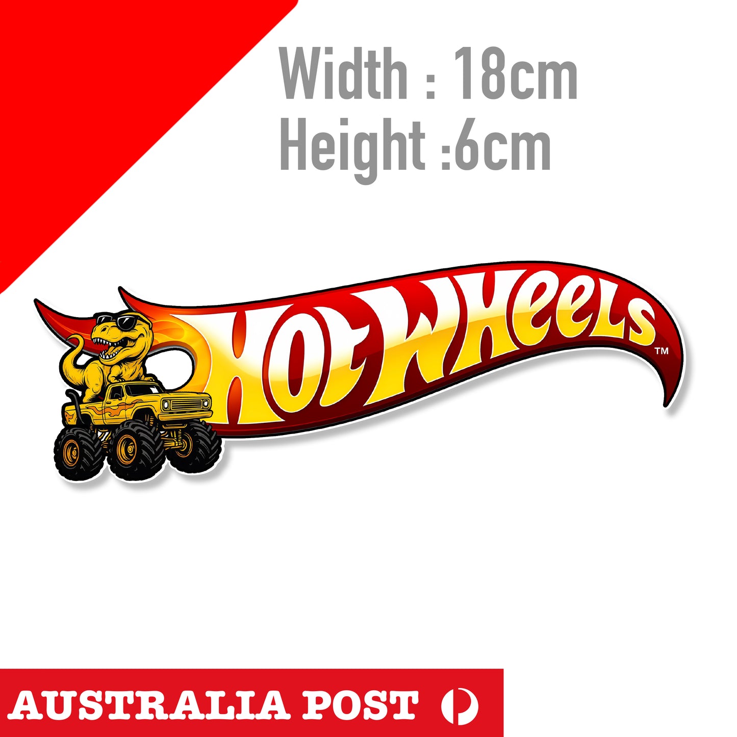 Monster truck YellowDinosaur , Hot Wheels Logo, Monster Truck Sticker