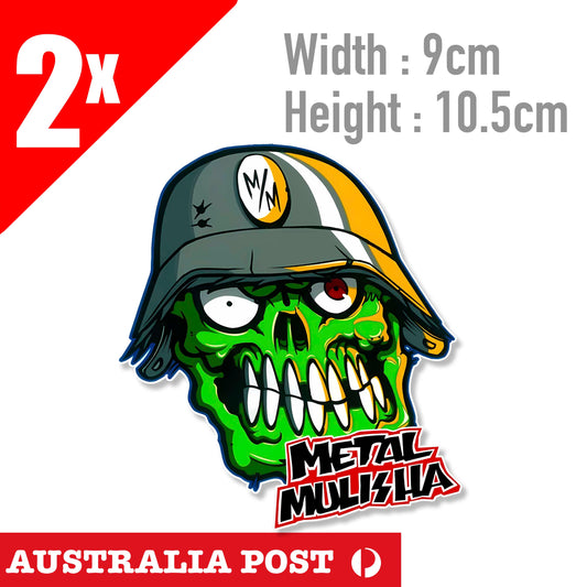 Motorcycle Helmet Metal MULISHA , Zombie Soldier Logo Stickers