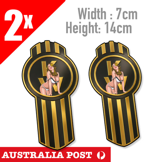 Kenworth Truck Logo GOLD, Kenworth Truck Truck logo Sexy Blonde Sticker
