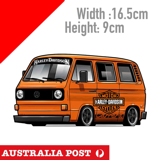 Volkswagen Harley Davidson Vintage car Sticker