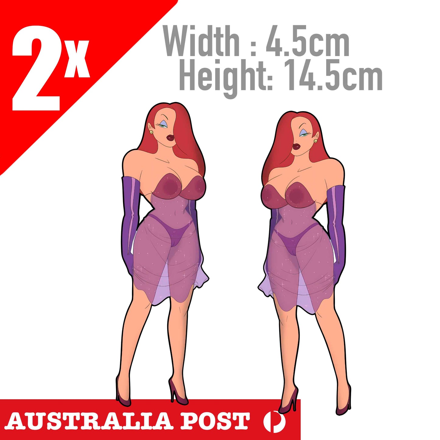 Sexy Girl JESSICA Red In Lingering See through Sticker