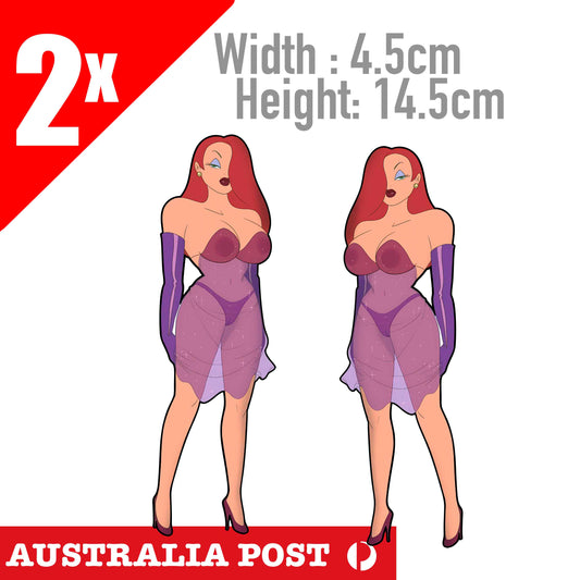 Sexy Girl JESSICA Red In Lingering See through Sticker