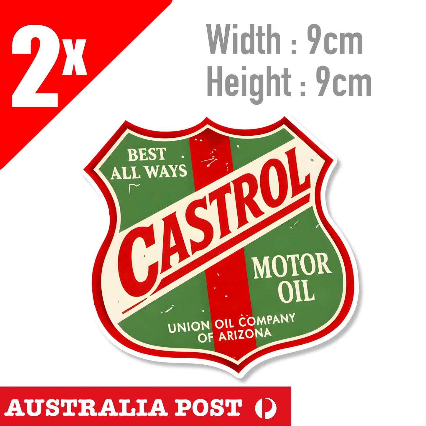 CASTROL Oil Vintage Logo, MOTOR Oil, Vintage, Rusted, Damaged Dirty Stickers