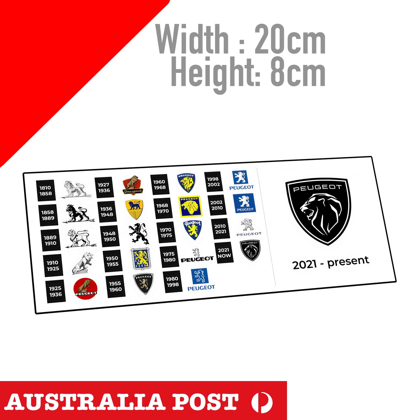 Peugeot History logo Sticker