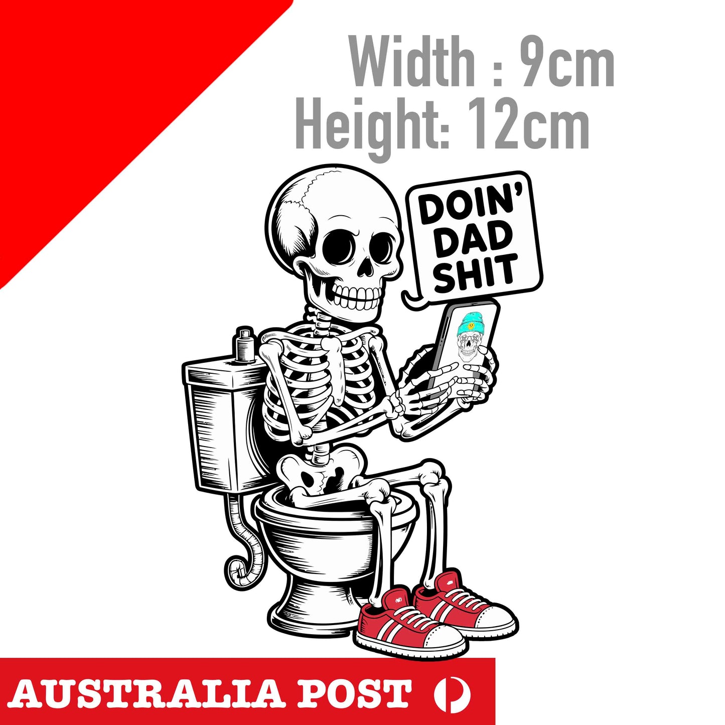 Skull Dad Funny Sticker Suit ,Doing DAD SH$T funny Skull , Skeleton Sticker