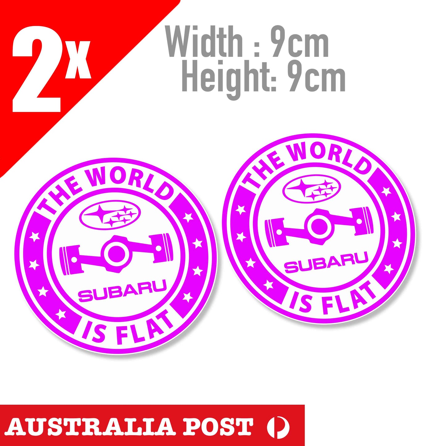 The WORLD is Flat SUBARU badge Stickers