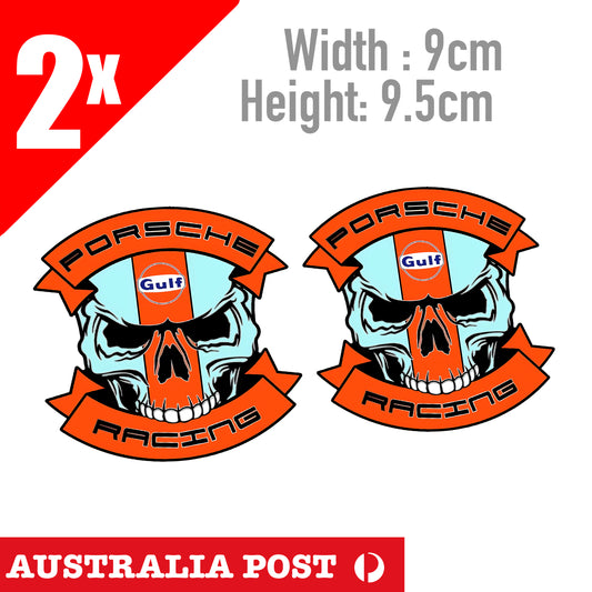 Porsche SKULL HEAD GULF , Cayenne GTS, Boxter Car Classic Sticker