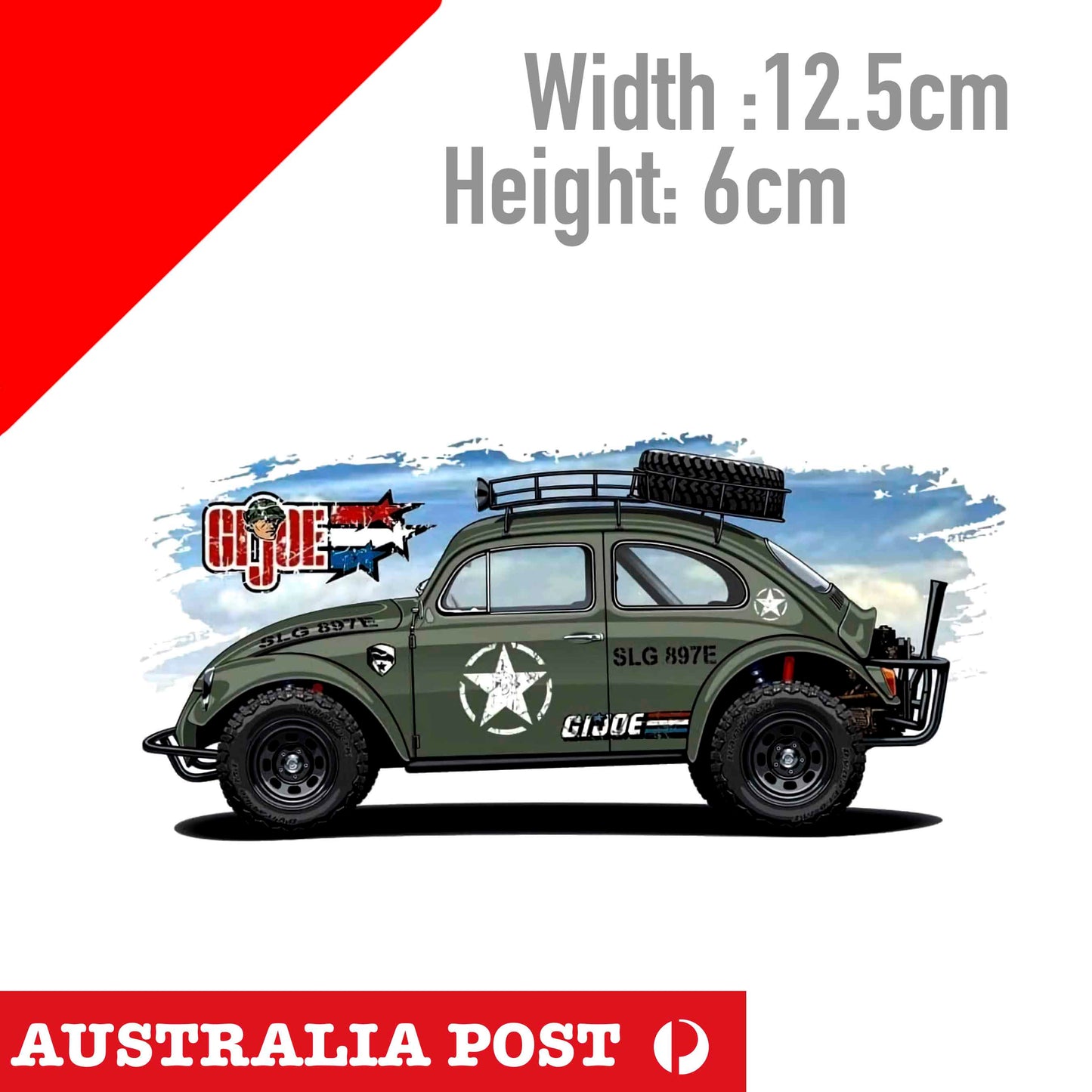 Volkswagen Beetle GI JOES Racing Rally Car Sticker