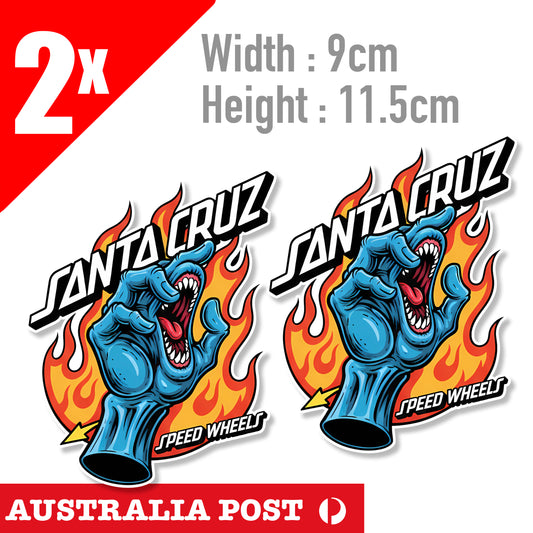 Santa Cruz Screaming Hand Logo , Skateboard, Surfing, Sea, Beach Sticker