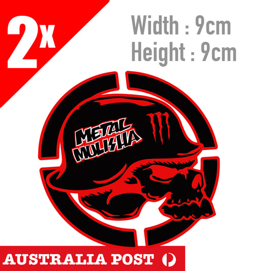 Motorcycle Helmet Metal MULISHA , RED Helmet Monster Energy Logo Stickers