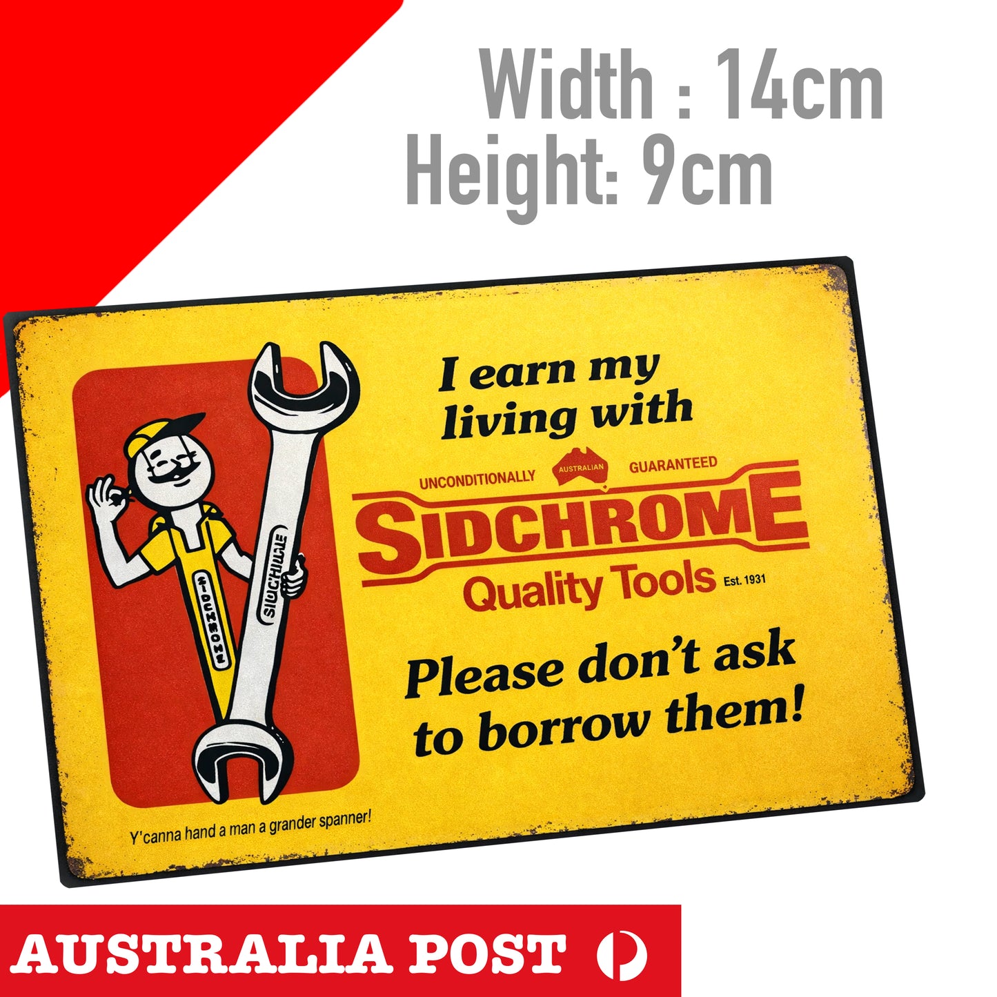 SIDCHROME Tools Sign Vintage Damaged Rustic Style Sticker