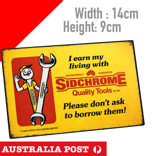 SIDCHROME Tools Sign Vintage Damaged Rustic Style Sticker