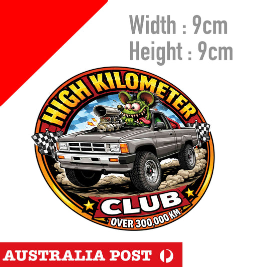 Rat Fink Off Road High KM Funny Logo Mancave Hot Rod Americana Vinyl Sticker