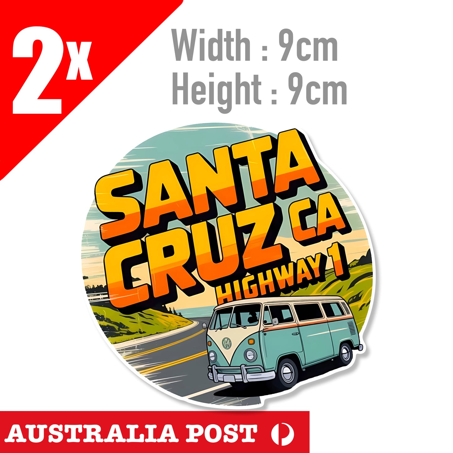 Santa Cruz  CALIFORNIA , Skateboard, Surfing, Sea, Beach Sticke