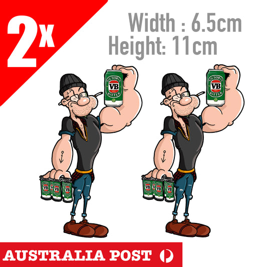 VB Beer PopEye Sailor ,Suit Bar Camping  Victoria Bitter Sticker