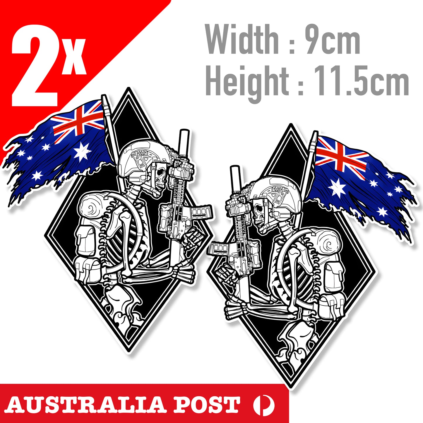 Australian Flag Skull Soldier , Military, Hunting Sticker