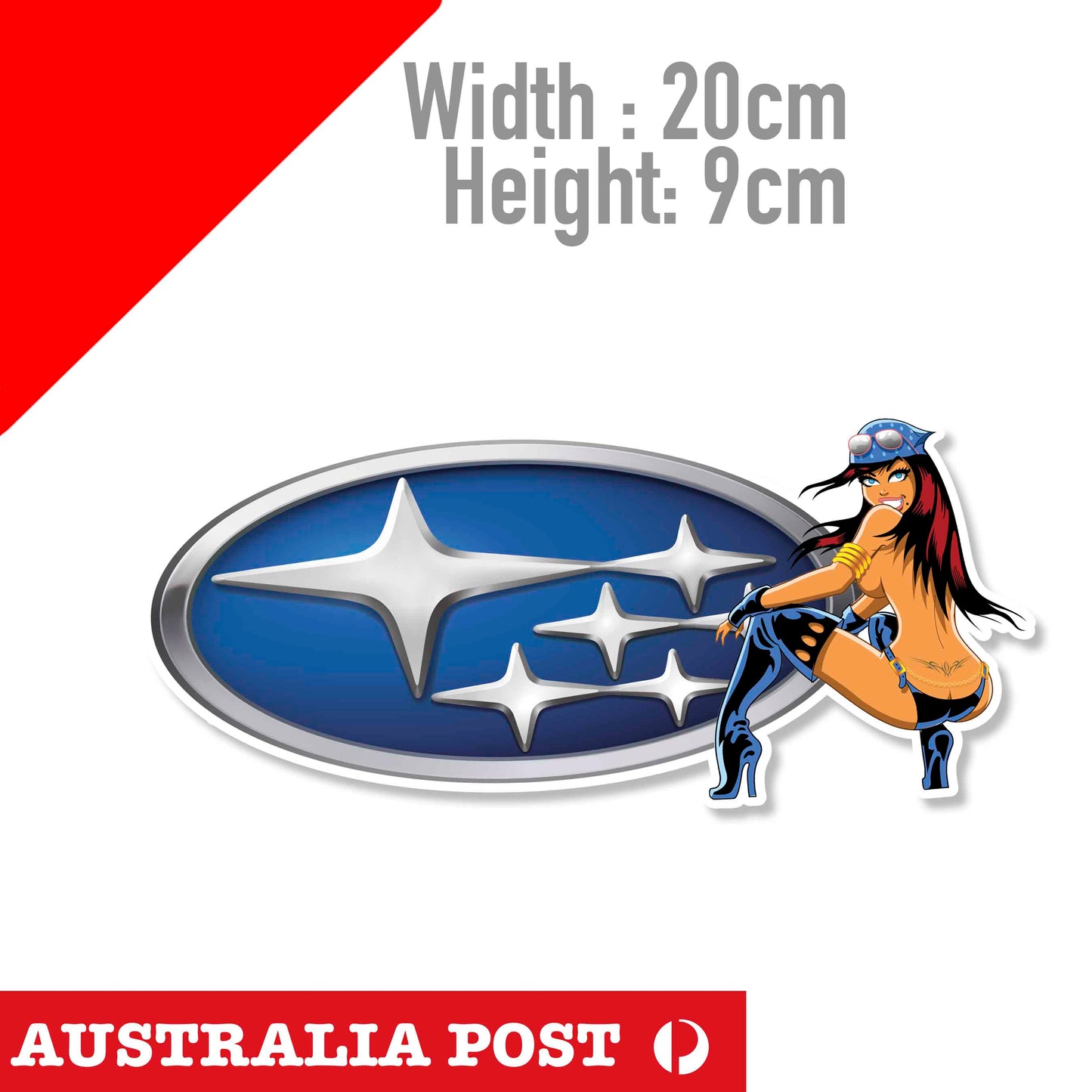 Sexy Pin Up Girl SUBARU Logo Sticker, SUABRU WRX STi JDM BRZ Impreza
