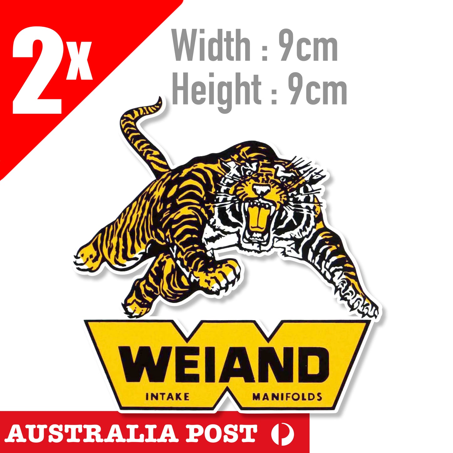 WEIAND Manifolds Tiger Logo Vintage Old Racing 1960 Sticke