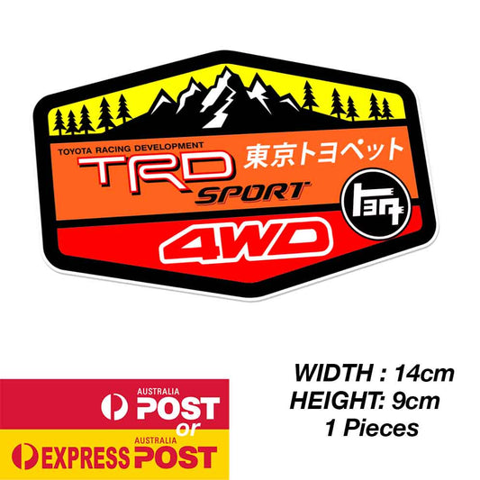 TOYOTA TRD SPORT Vintage 4WD Off Road Logo Off Road 4x4 Sticker