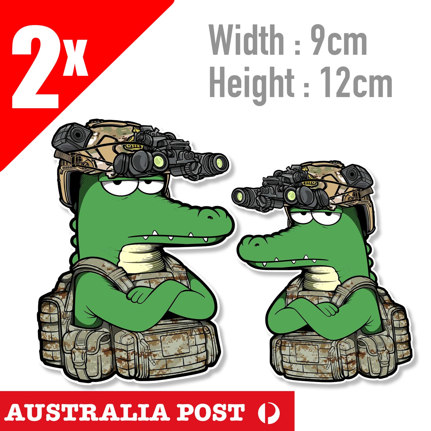 Angry Alligator Soldier Funny , Military, Hunting, Funny Animal Sticker