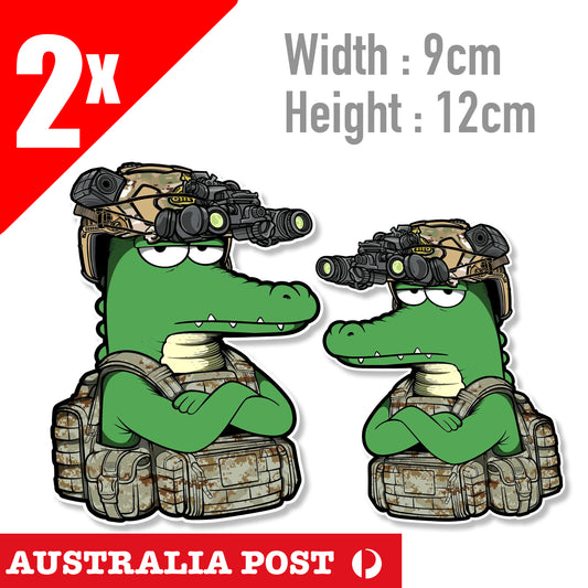 Angry Alligator Soldier Funny , Military, Hunting, Funny Animal Sticker