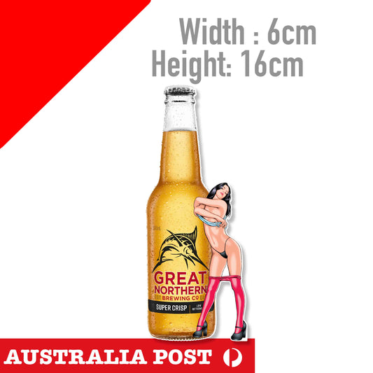 Great Northern BEER Sexy Girl Beer Bottle , Toolbox, fridge sticker
