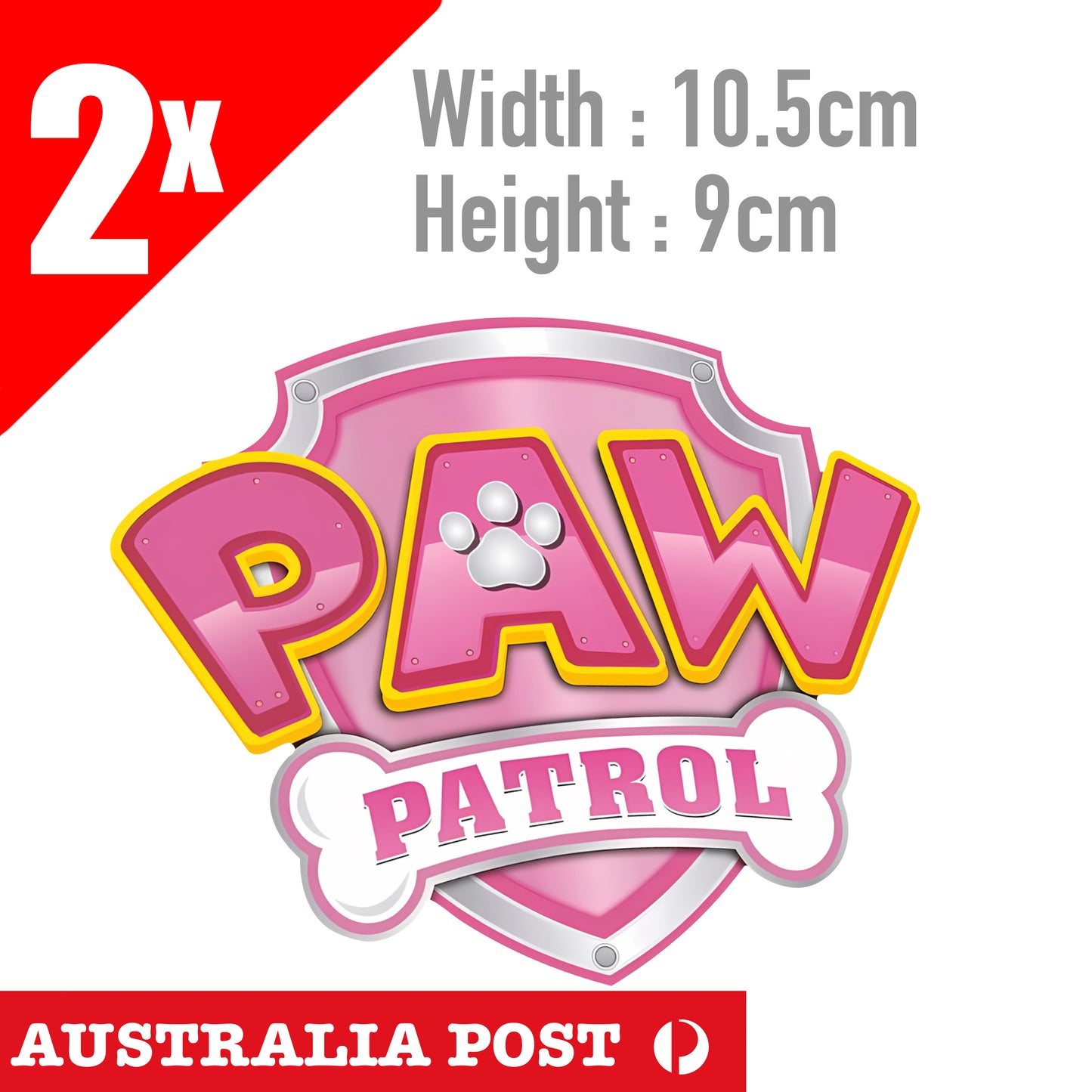 Paw Patrol Pink Logo Cartoon Character Laptop , Car Vinyl Sticker