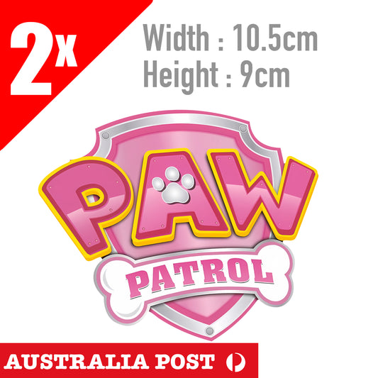 Paw Patrol Pink Logo Cartoon Character Laptop , Car Vinyl Sticker