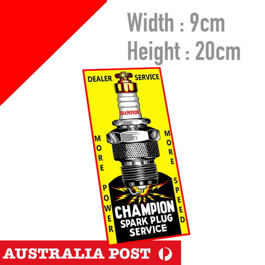 CHAMPION Spark Plug Logo Vintage Vintage Style Sticker