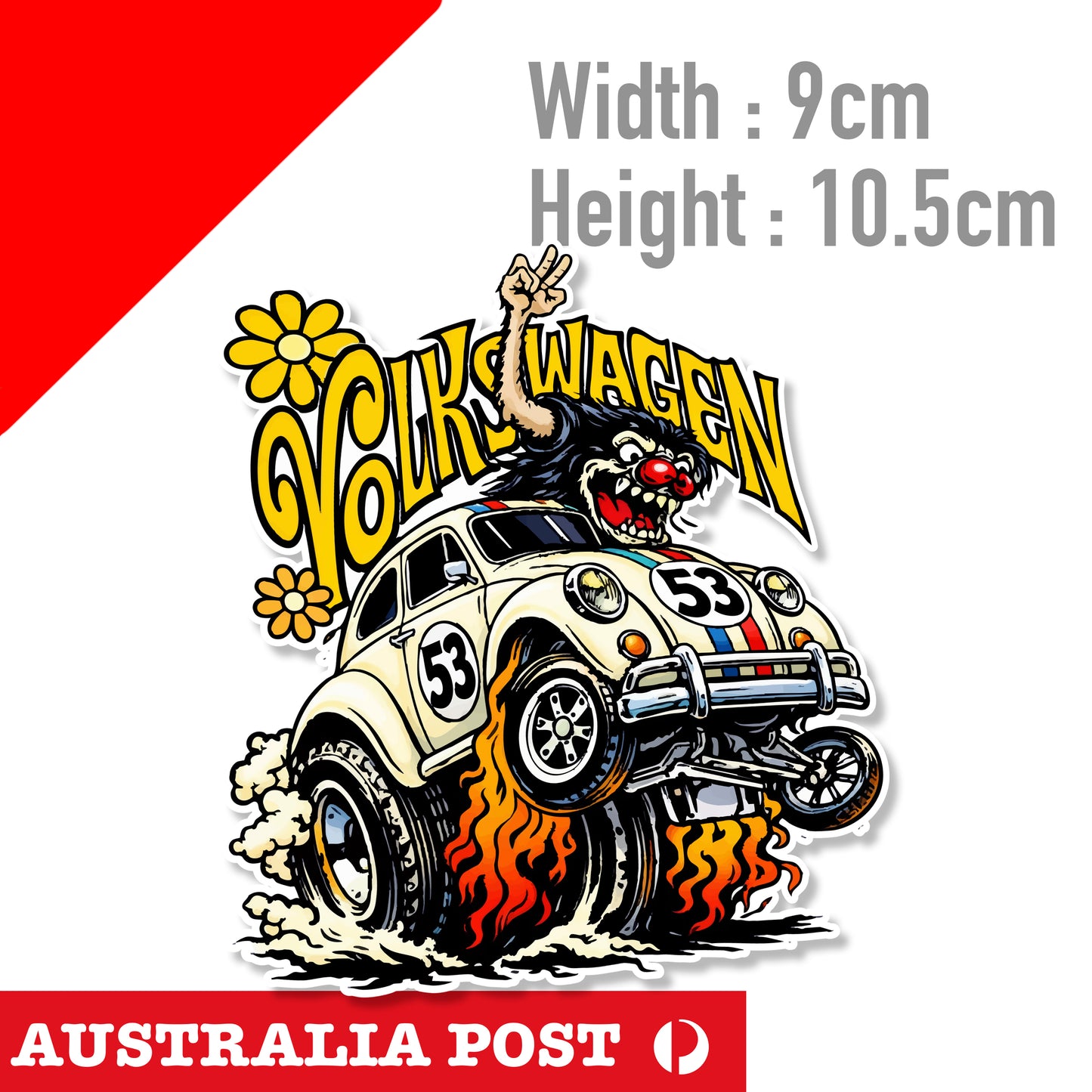 Muscle Car Piston Old School Ratfink Rat Fink classic HOT ROD Sticker