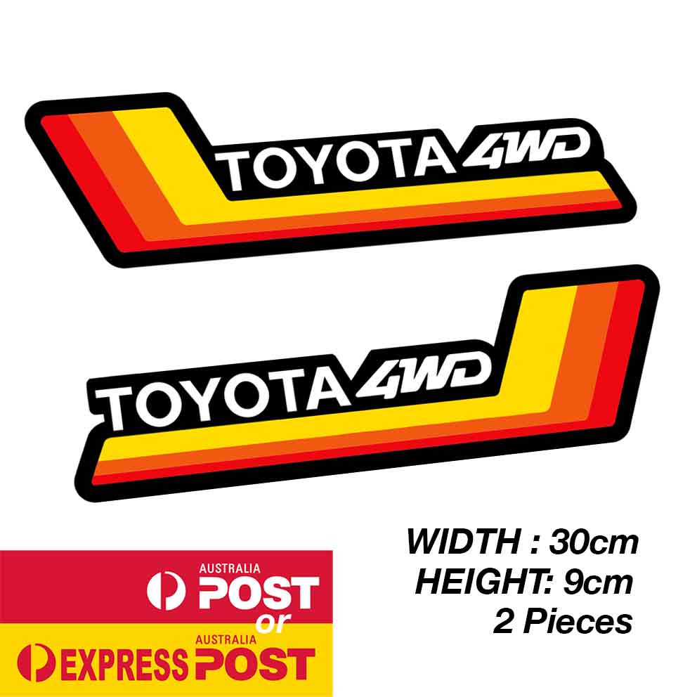 TOYOTA 4WD Vintage Stripe Banner Large Sticker