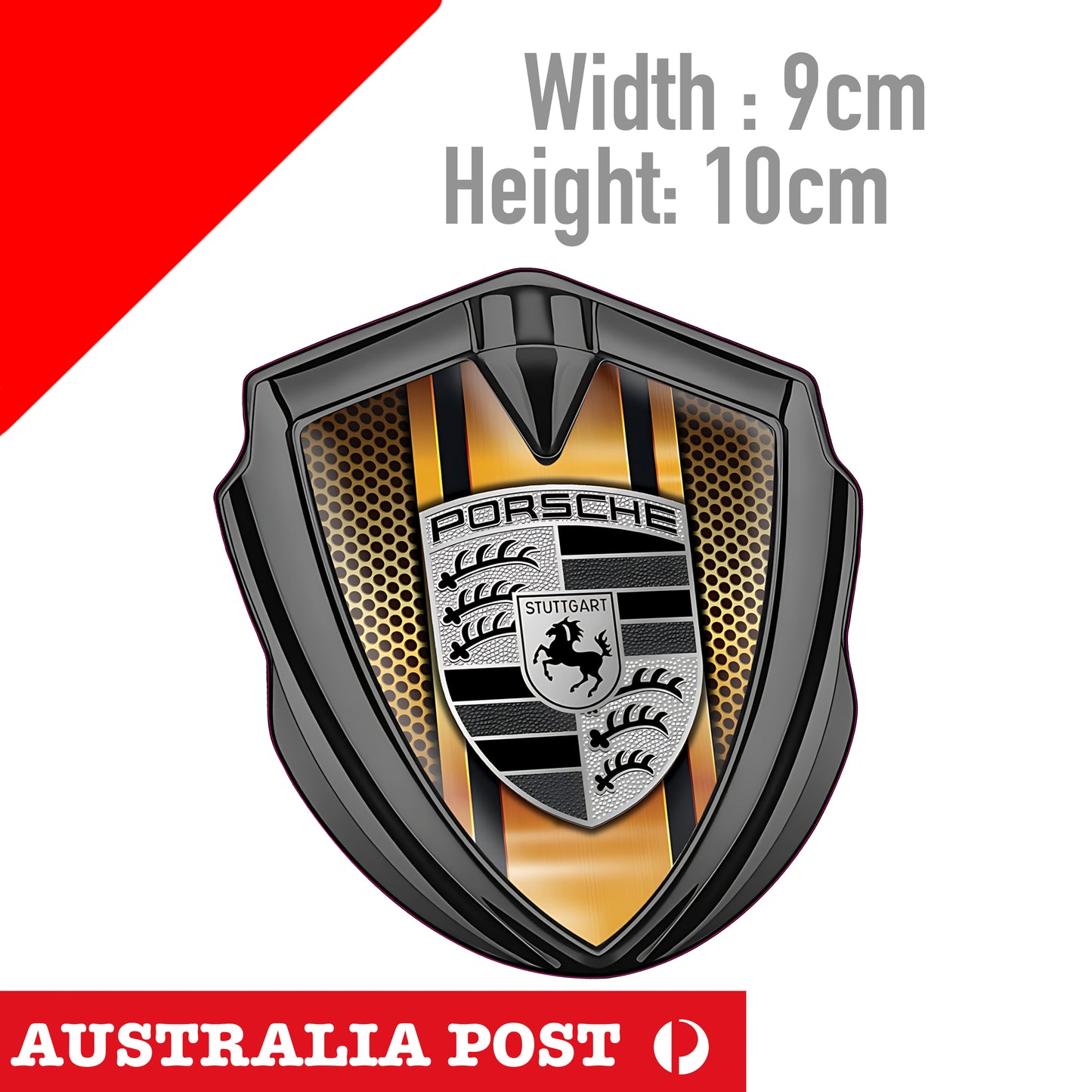 Porsche badge Gold, Cayenne GTS, Boxter Car Classic Sticker