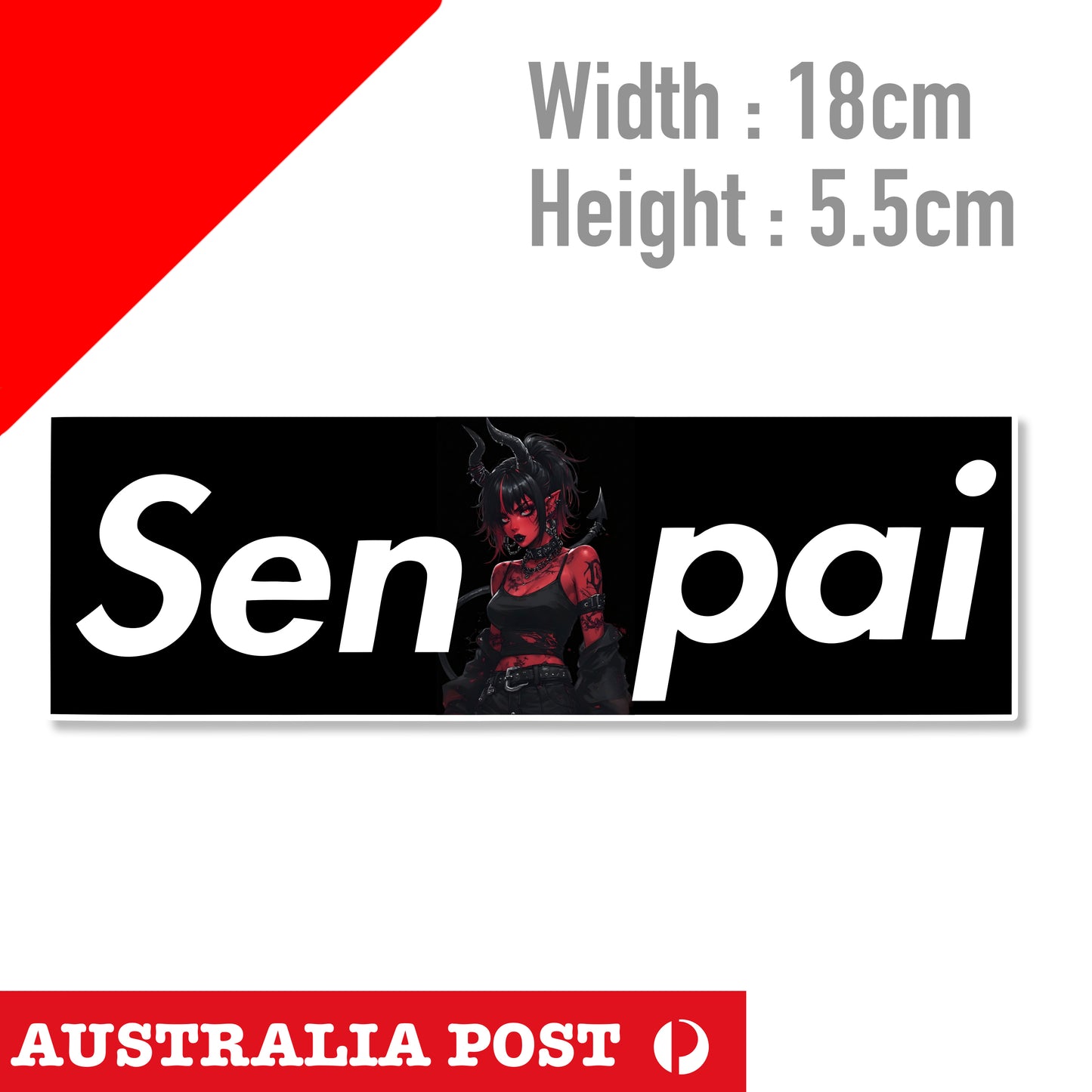 Senpai Anime Sexy Red Devil Girl JDM Slap Sexy Devil Girl Sticker