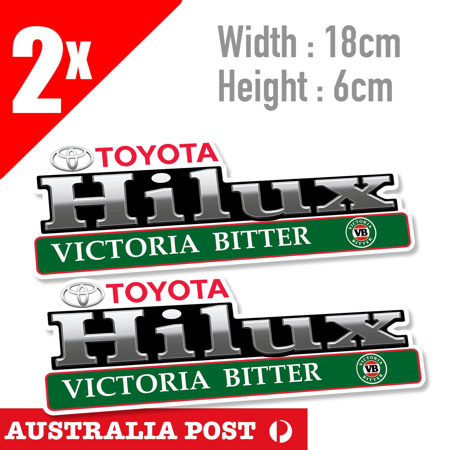 VB Sticker Suit Bar Camping Victoria Bitter Victoria Bitter x2 TOYOTA Hilux  Sticker