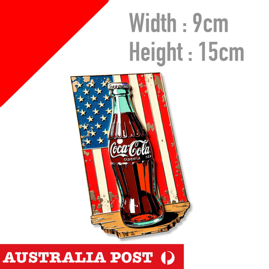 Coca Cola Old Vintage Retro Sign- American Flag Rustic Style Sticker