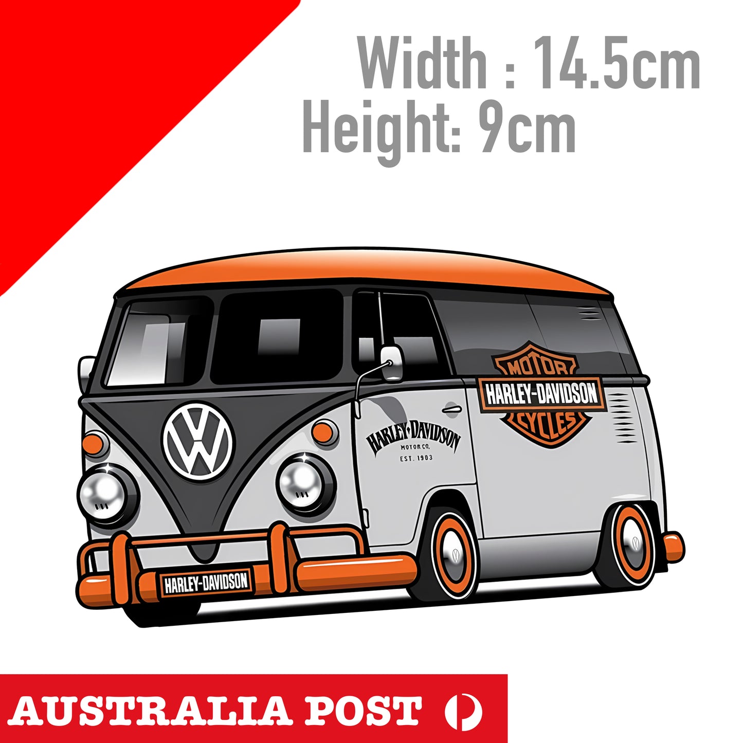 Harley Davidson VW Buss Sticker