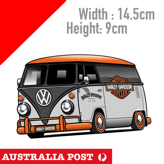 Harley Davidson VW Buss Sticker