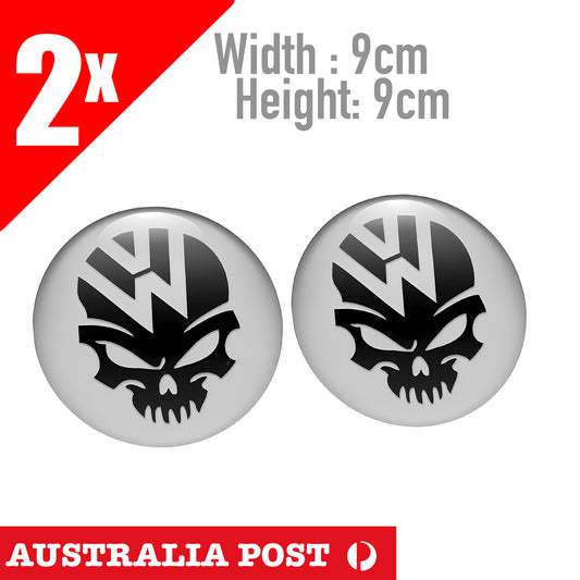 Volkswagen Skull Round Logo Sticker