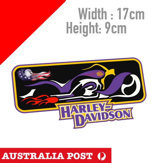 Harley Davidson Motorcycle American Eagle Flag Dyna Tank Sticker