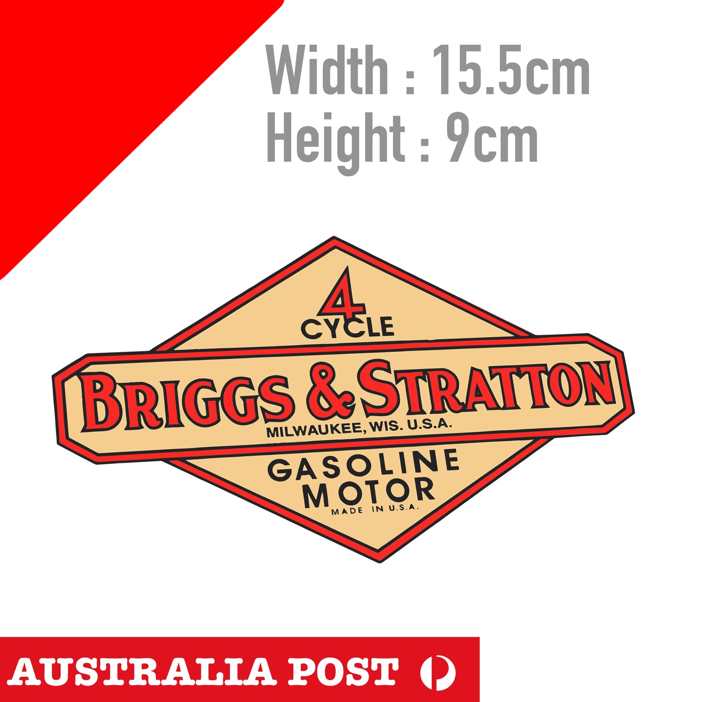 BRIGGS & STRATTON Flag - Original Vintage Racing Go Kart Sticker