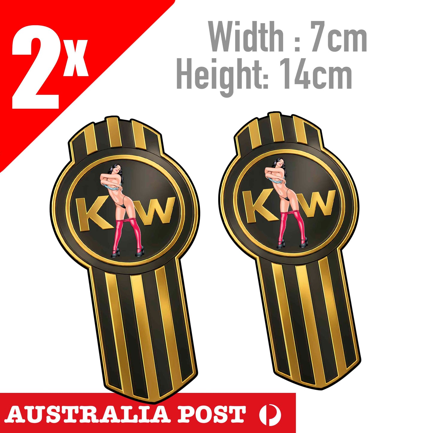 Kenworth Truck Logo GOLD, Kenworth Truck Truck Sexy Brunet Stickers