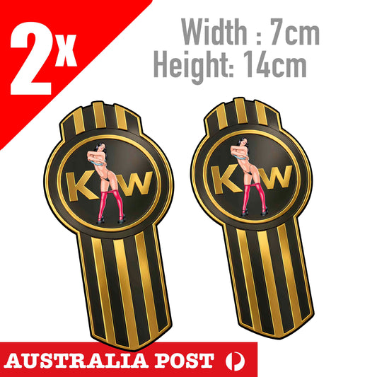 Kenworth Truck Logo GOLD, Kenworth Truck Truck Sexy Brunet Stickers