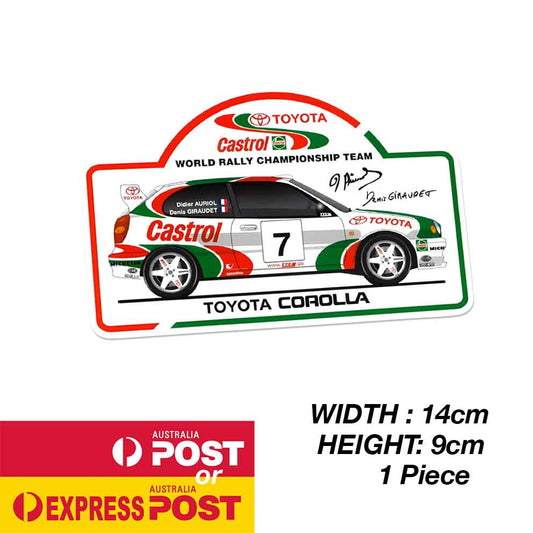 TOYOTA World Rally CASTROL Oil Corolla Racing Car  Sticker
