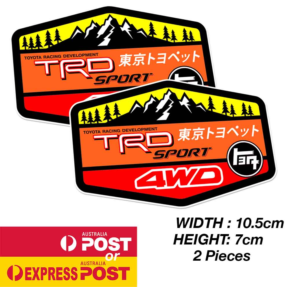 TOYOTA TRD SPORT Vintage 4WD Off Road Logo Off Road Sticker