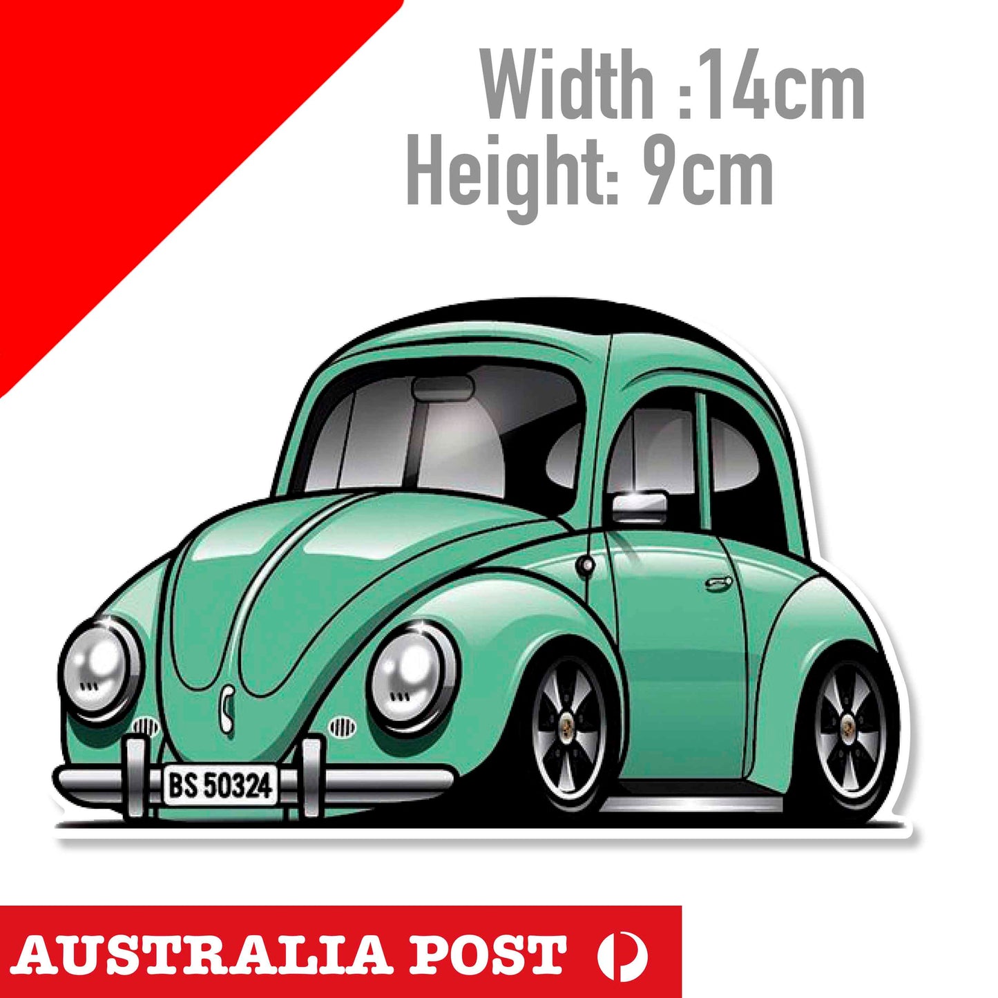 Volkswagen Beetle Green Car Sticker