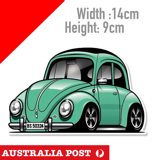 Volkswagen Beetle Green Car Sticker
