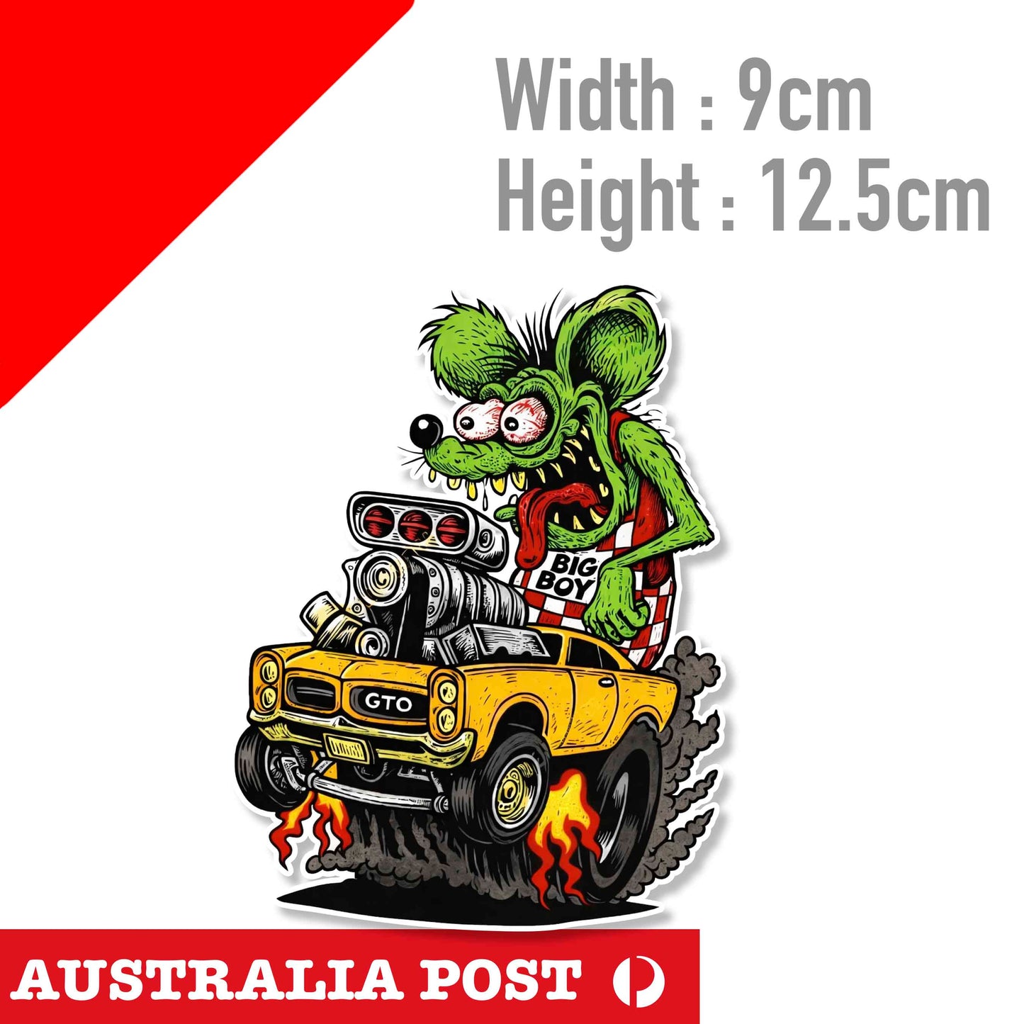 Rat Fink Style Odd Rod Big Boy Muscle Car Rat fink Ratfink, HOT ROD CAR Sticker