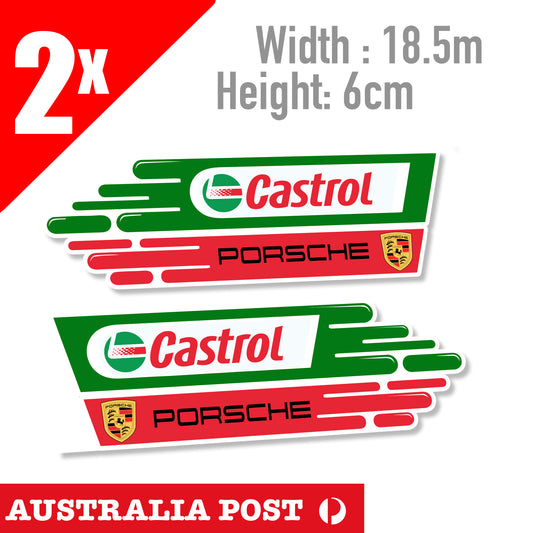 Porsche CASTROL Racing Banner, Cayenne GTS Boxter Car Classic Sticker