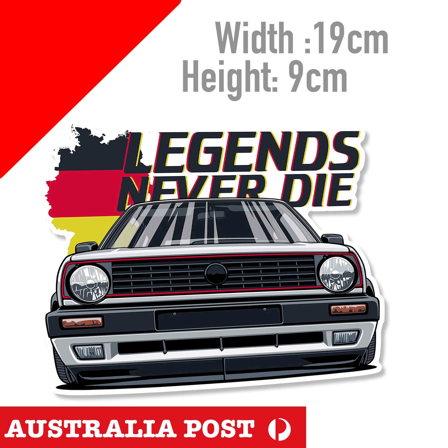 GOLF VW Legend German Flag Sticker