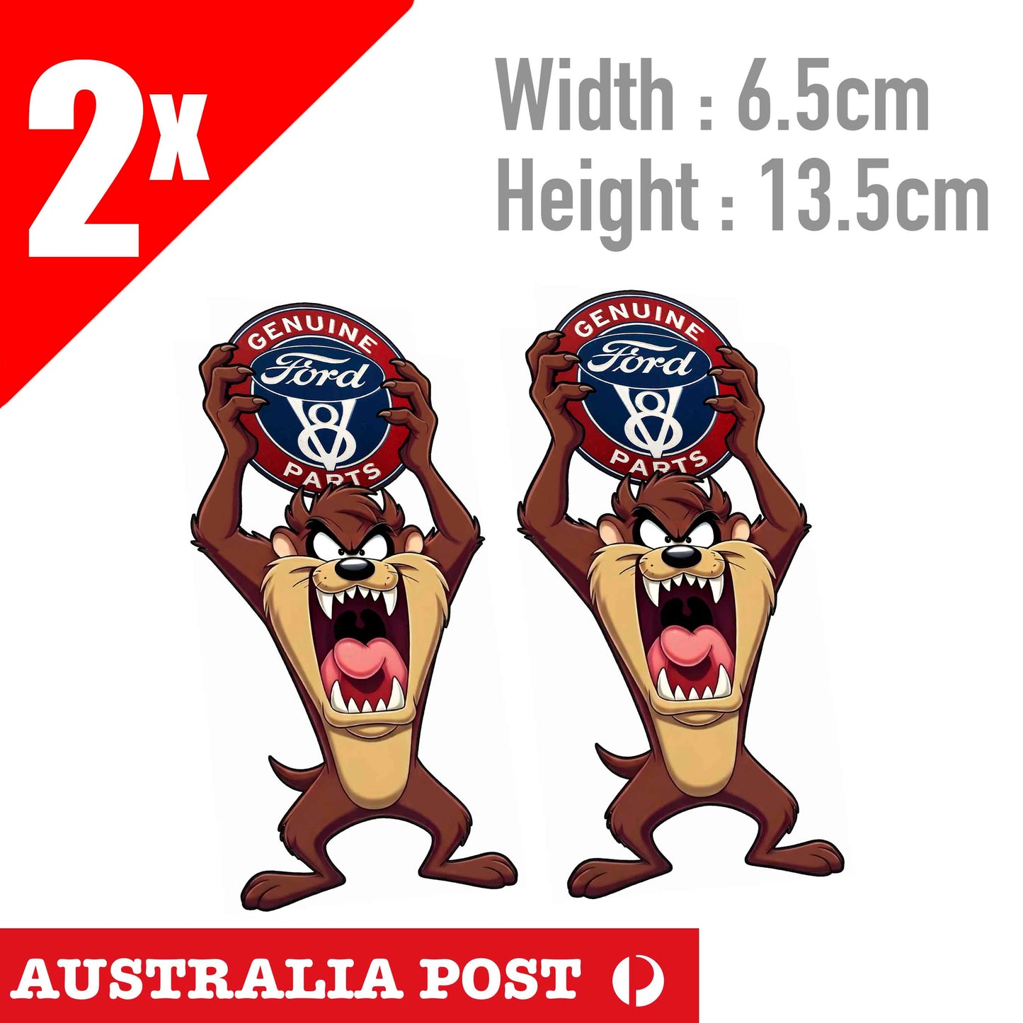 TASMANIAN DEVIL TAZ Ford Logo Funny Sticker